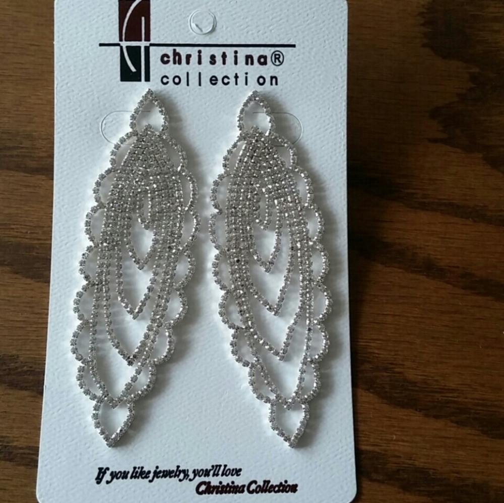 New Christina collection rhinestone earrings - Picture 1 of 3
